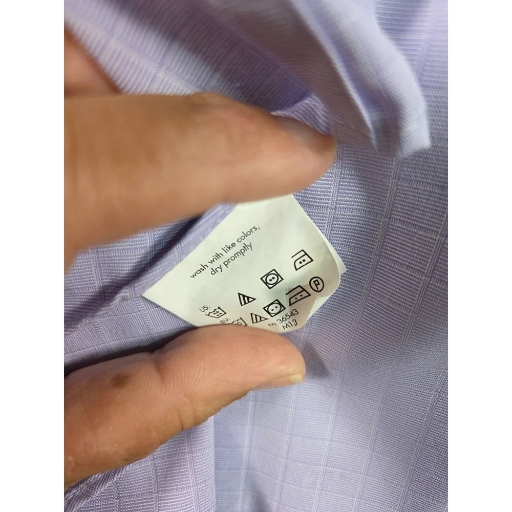 Calvin Klein Slim Fit Dress Shirt Mens Large Lavender Non Iron Button Up‎